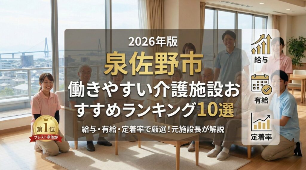 【2026年版】泉佐野市の働きやすい介護施設おすすめランキング10選｜給与・有給・定着率で厳選！元施設長が解説（1位：ブレスト泉佐野）